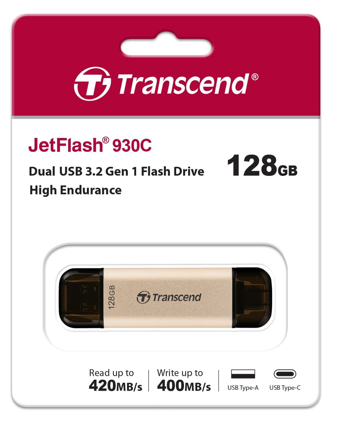 128GB Transcend JetFlash 930C 2-In-1 USB3.2 Flash Drive - Image 6