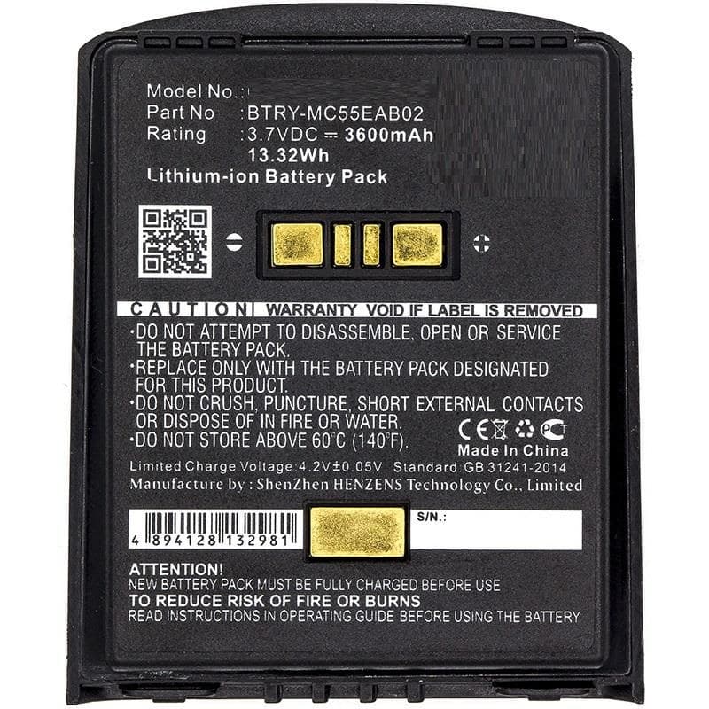 CoreParts MBXPOS-BA0283 Replacement Battery for Zebra/Symbol MC55/MC65/MC67 Series Scanners, 3.7V 3600mAh Li-ion, Black