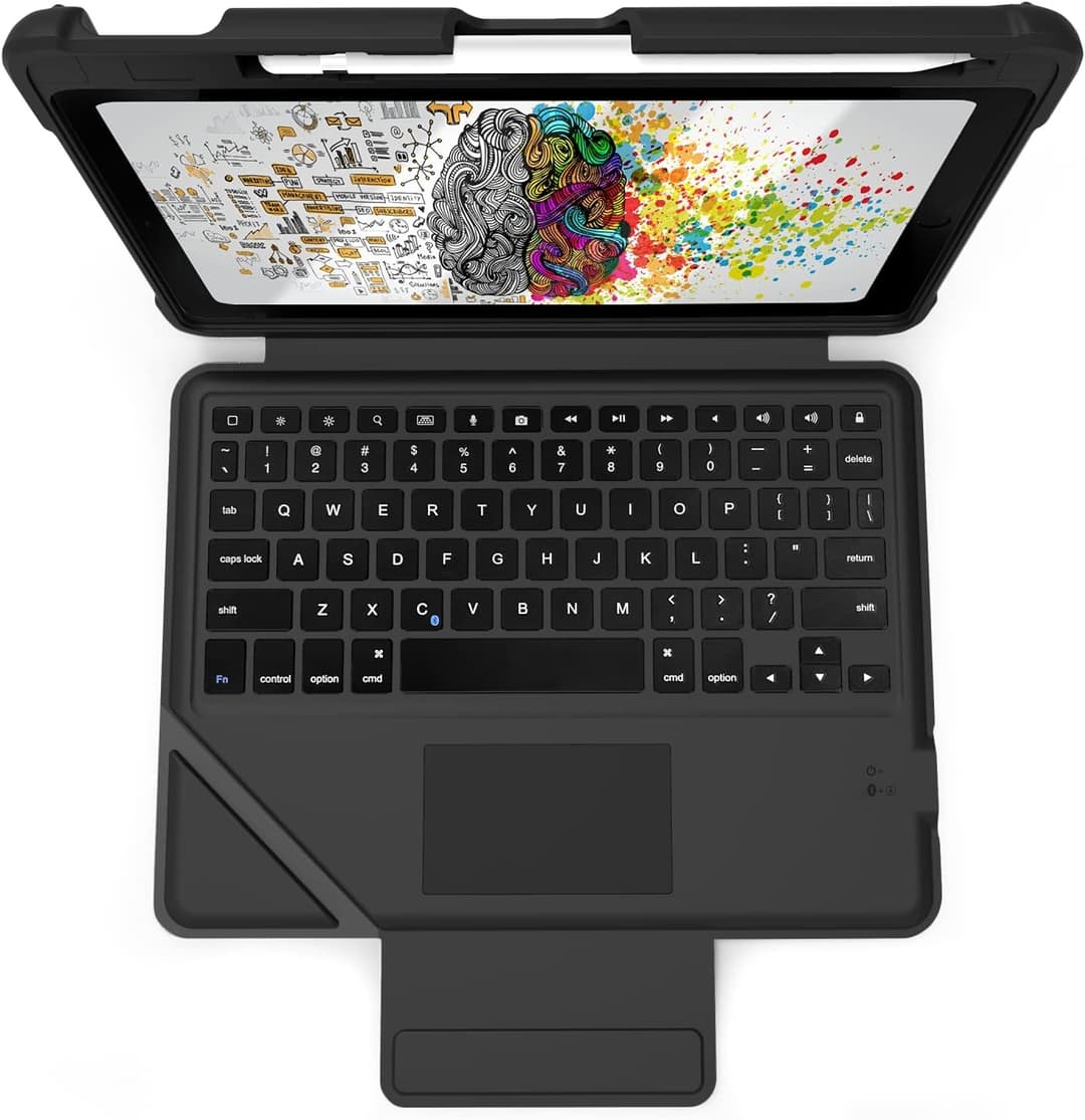 STM DUX Bluetooth Keyboard Case with Trackpad – iPad 7th/8th Gen, Black - Image 1