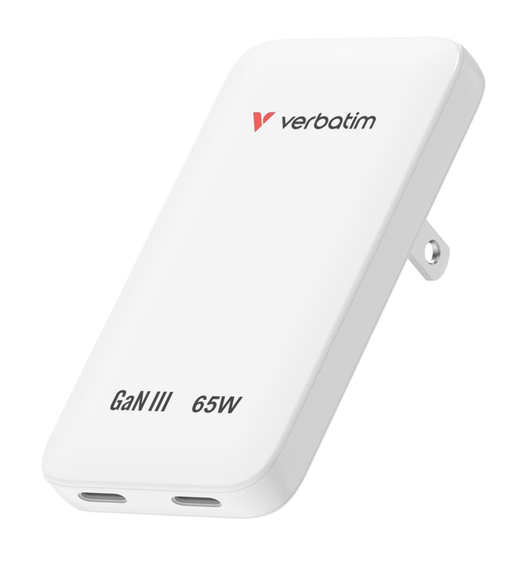 Verbatim Essentials Slim GaN Wall Charger 65W US/EU/UK - White - Image 1