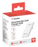 Verbatim Essentials Slim GaN Wall Charger 65W US/EU/UK - White thumbnail 3