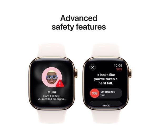 Apple Watch Series 11 GPS + Cellular 46mm Gold Titanium Case with Light Blush Sport Band - S/M - Image 9