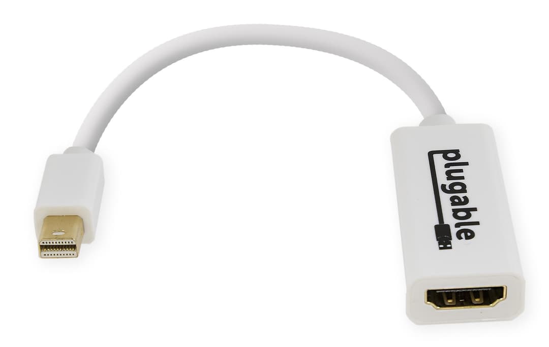 Plugable Technologies Mini DisplayPort (Thunderbolt 2) to HDMI Adapter - Driverless (Supports Mac, Windows, Linux, and 4K Displays up to 3840x2160@30Hz, Passive) - Image 1