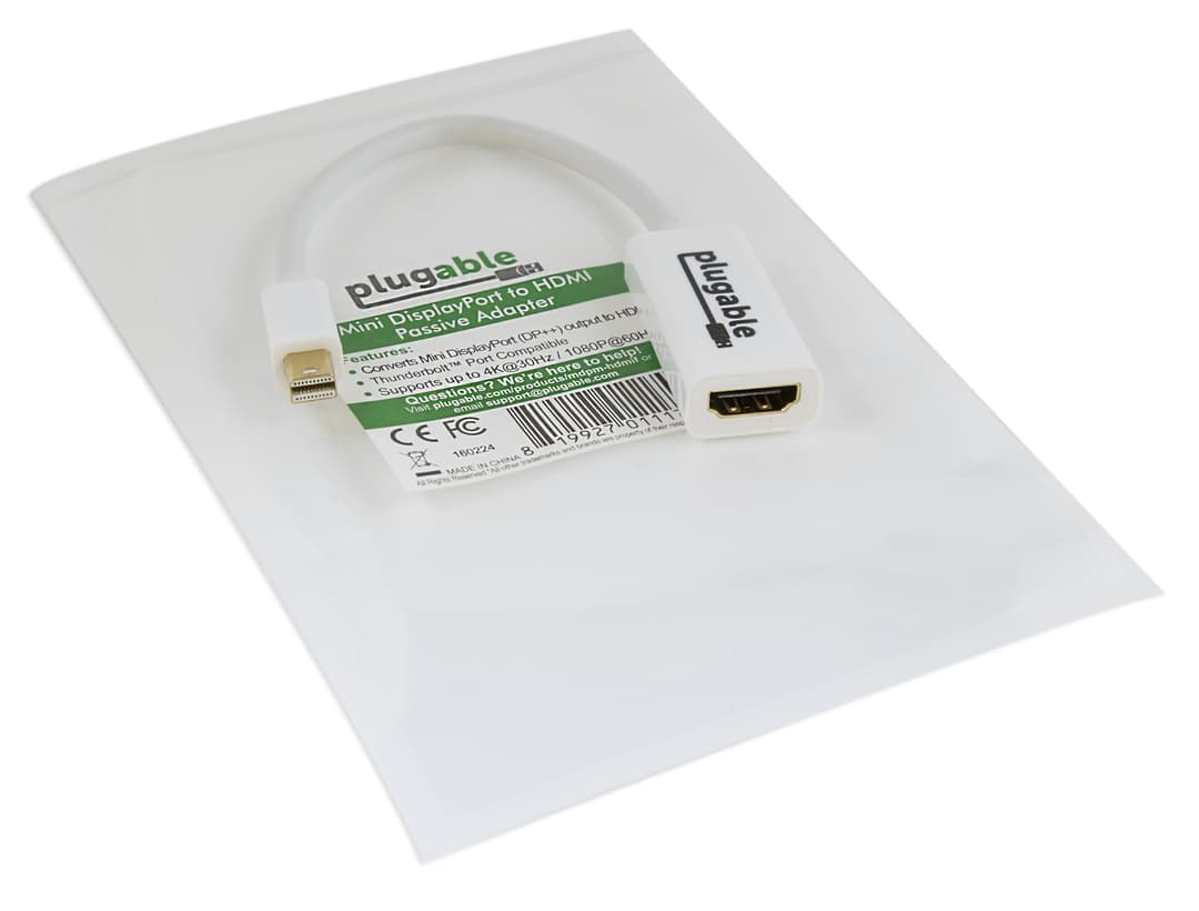 Plugable Technologies Mini DisplayPort (Thunderbolt 2) to HDMI Adapter - Driverless (Supports Mac, Windows, Linux, and 4K Displays up to 3840x2160@30Hz, Passive) - Image 3