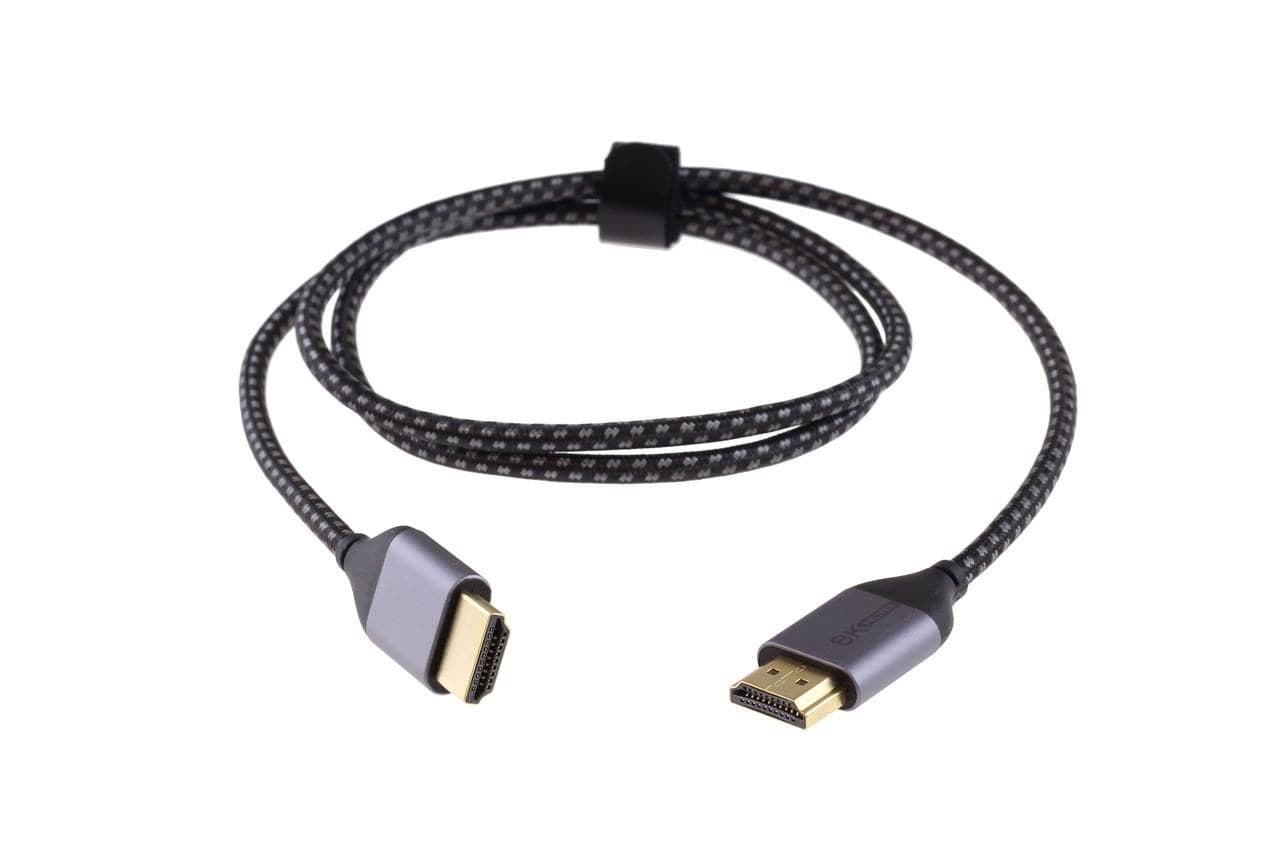 Mercodan HDMI 2.1 Cable 1m Nylon Braided - Grey
