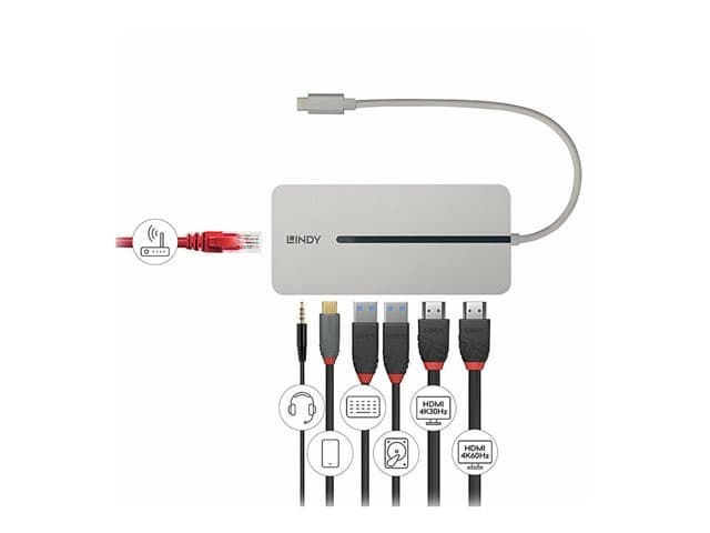 Lindy Docking Station USB-C Silver White - Image 3