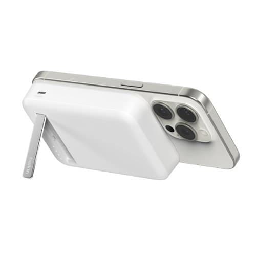 Belkin BoostCharge Pro 10000mAh Qi2 Magnetic Wireless Power Bank with Kickstand - White - Image 1