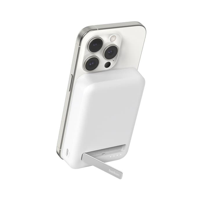 Belkin BoostCharge Pro 10000mAh Qi2 Magnetic Wireless Power Bank with Kickstand - White - Image 2
