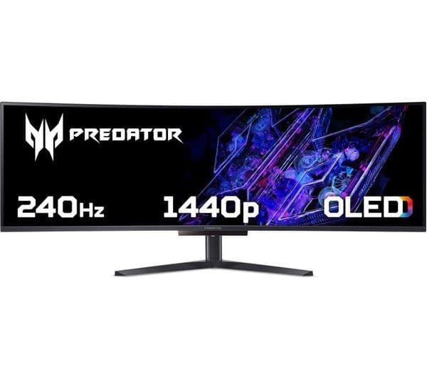 ACER Predator X49X Dual Quad HD 240HZ 49" Curved OLED Gaming Monitor - Black - Image 1