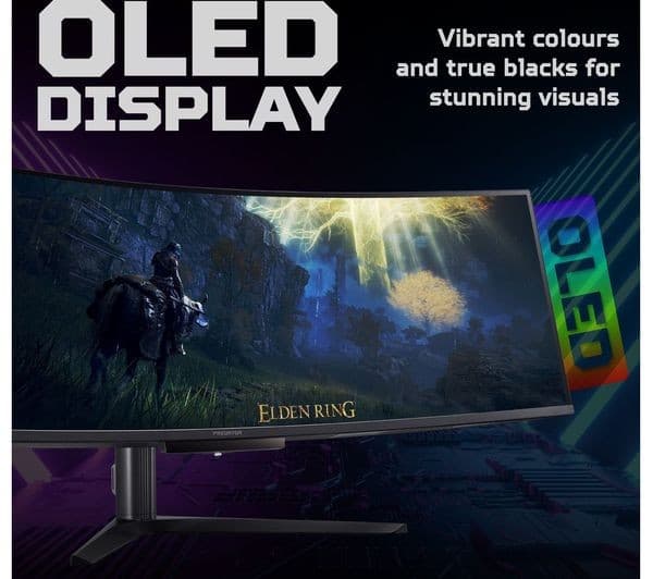 ACER Predator X49X Dual Quad HD 240HZ 49" Curved OLED Gaming Monitor - Black - Image 6