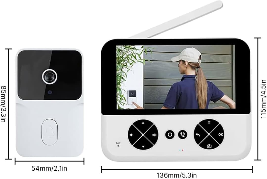 Yesido KM27 2.4G Wireless Video Doorbell 1MP Camera 4.3 inch LCD Monitor - Image 2
