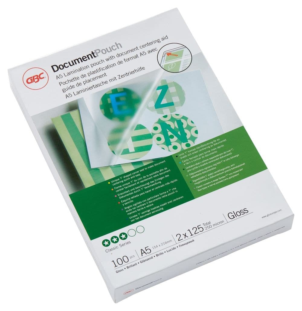 GBC 3200749 A5 Gloss Document Pouch 125 micron 100Pk - Image 1
