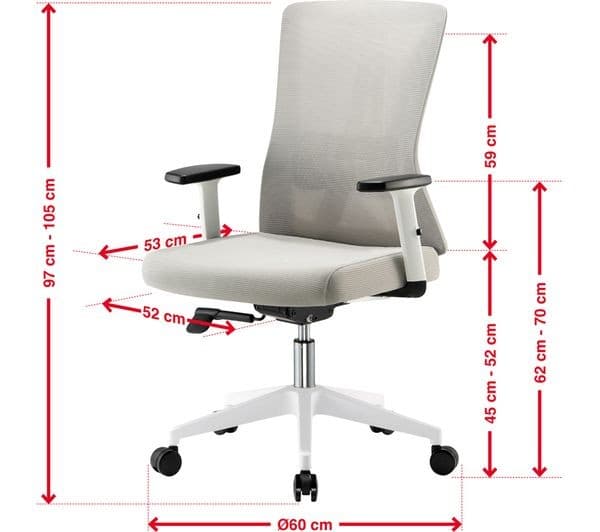 TTAP Oxford Mesh Tilting Executive Chair - Grey - Image 5