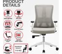 TTAP Oxford Mesh Tilting Executive Chair - Grey thumbnail 7