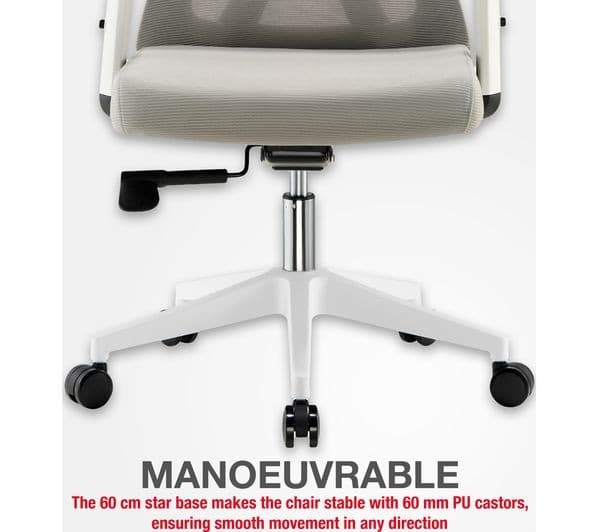 TTAP Oxford Mesh Tilting Executive Chair - Grey - Image 8