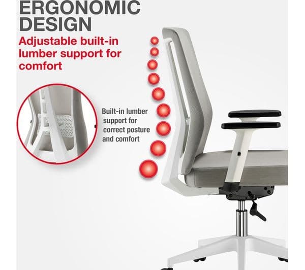 TTAP Oxford Mesh Tilting Executive Chair - Grey - Image 9