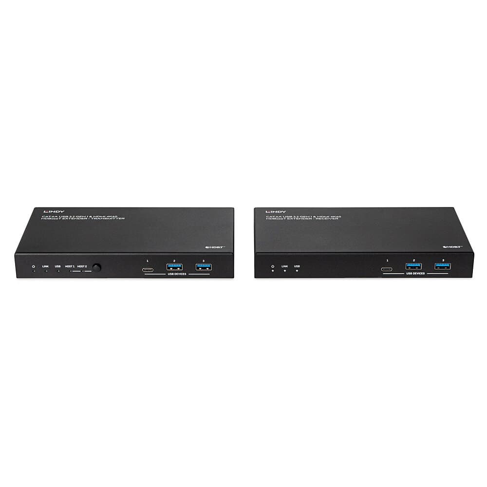 Lindy 100m Cat.6A 2 Host USB 3.2 Gen 1 & HDMI 4K60 HDBaseT Extender - Image 2