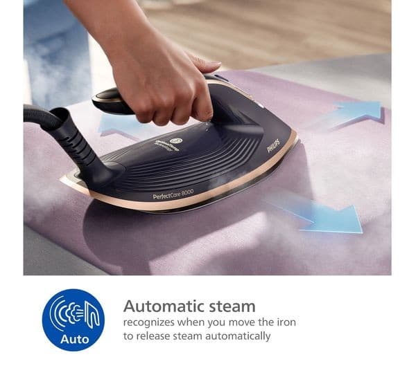 PHILIPS PerfectCare 8000 Series PSG8300/80 Steam Generator Iron - Black & Gold - Image 5