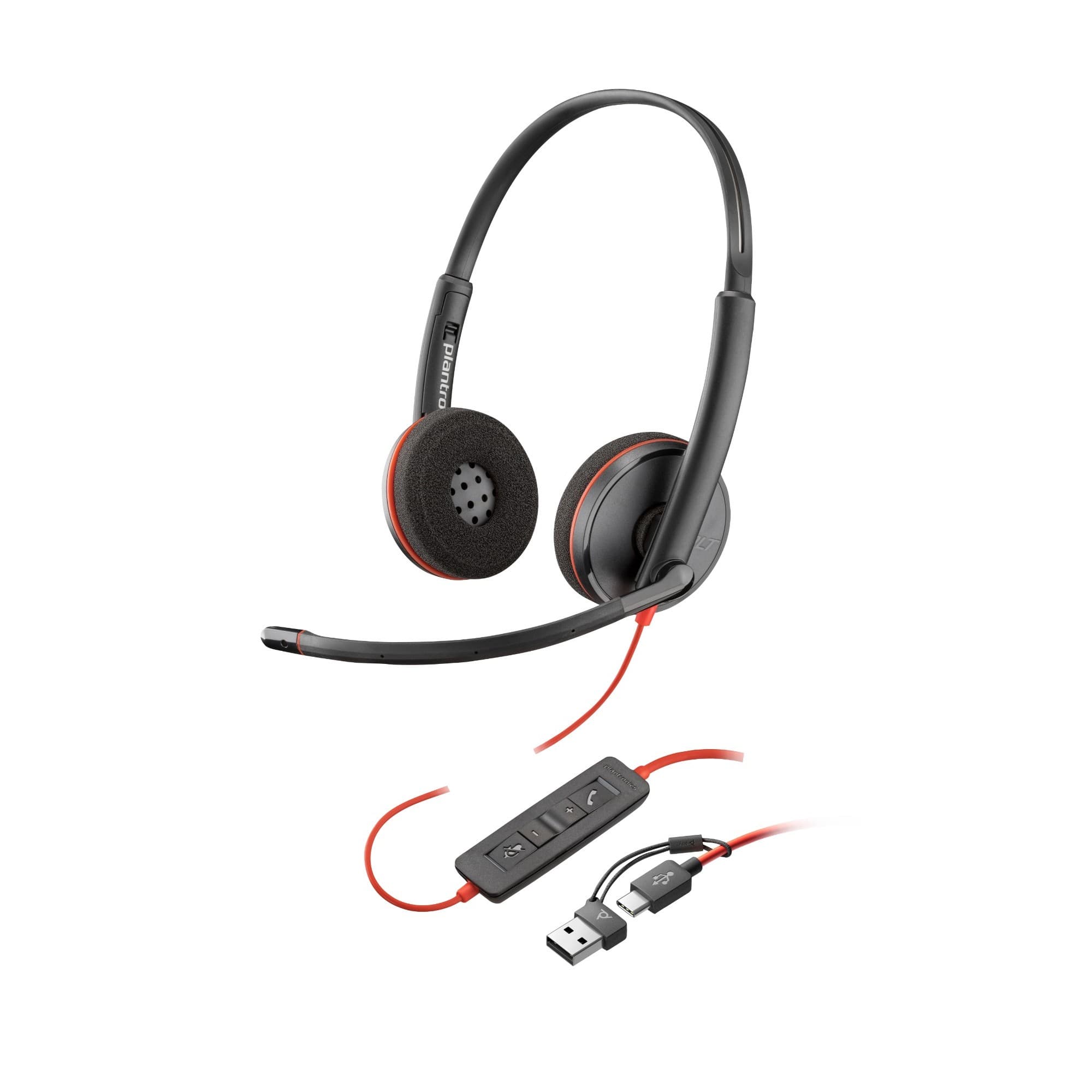 Poly Blackwire 3225 Stereo USB-C Headset with USB-C/A Adapter - 8X229A6