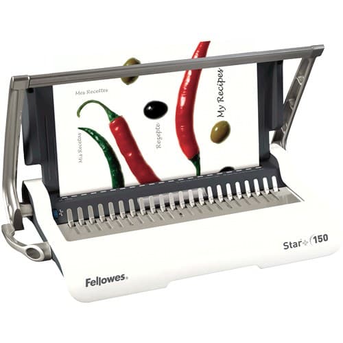 Fellowes Star+ 150 A4 Manual Comb Binding Machine 12 Sheet Punch 150 Sheets Bind Grey, White