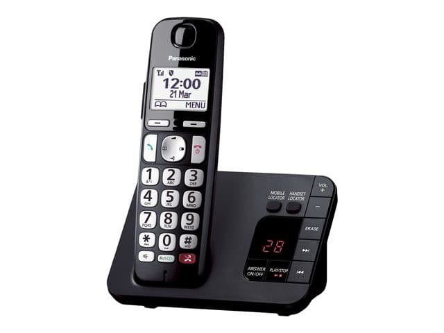 PANASONIC KX-TGE823EB Cordless Phone - Triple Handsets, Black - Image 1