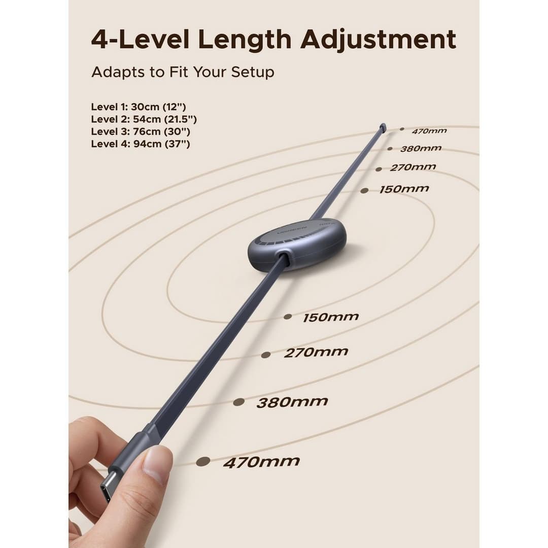 UGREEN Nexode 100W Retractable USB-C Cable 1m - Grey - Image 5