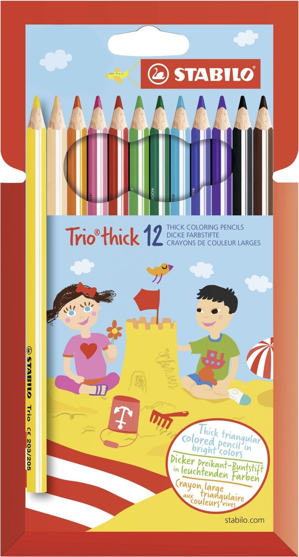 STABILO Trio thick Triangular Colouring Pencil Pack of 12 Assorted Col - Image 1