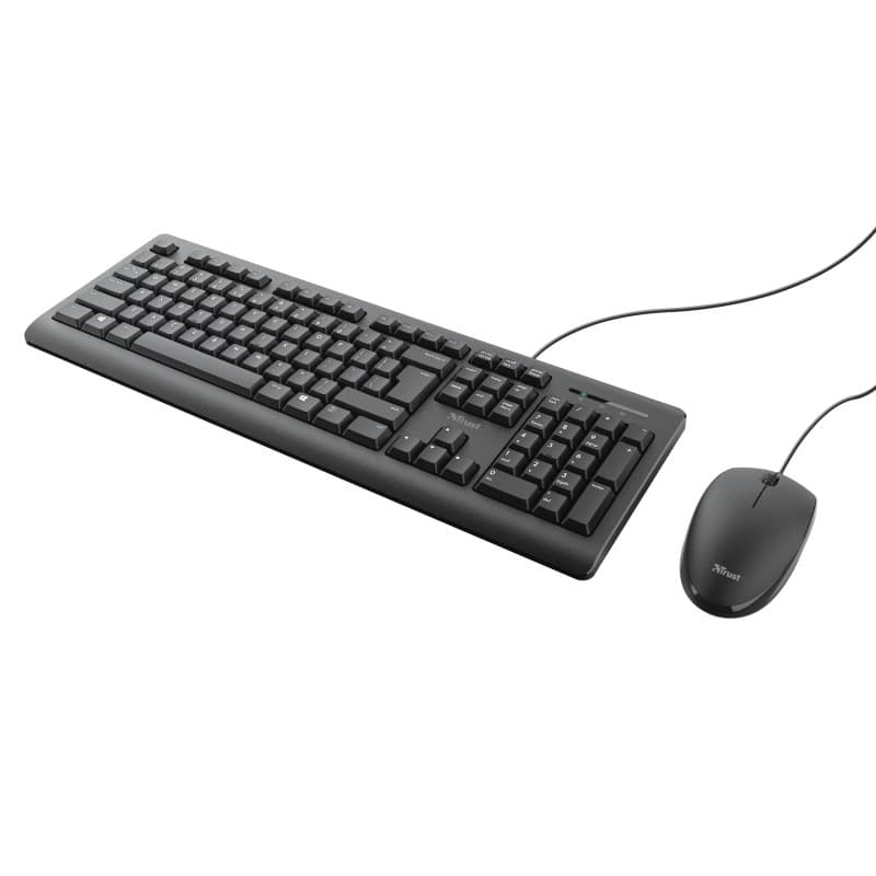 Trust TKM-250 Wired USB Keyboard & Mouse Set - Full-Size, UK QWERTY Layout, Black - Image 2