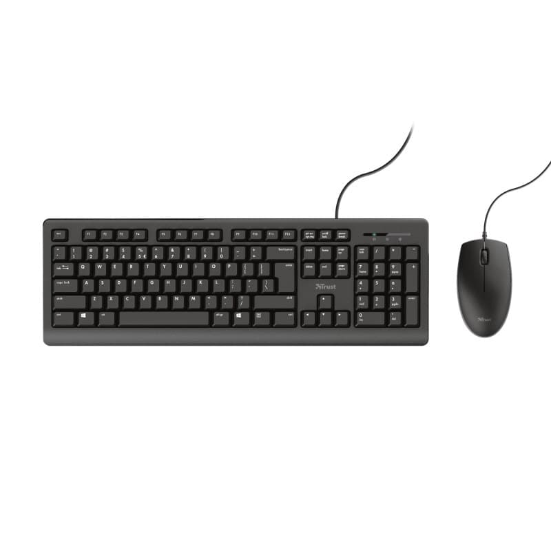 Trust TKM-250 Wired USB Keyboard & Mouse Set - Full-Size, UK QWERTY Layout, Black - Image 4