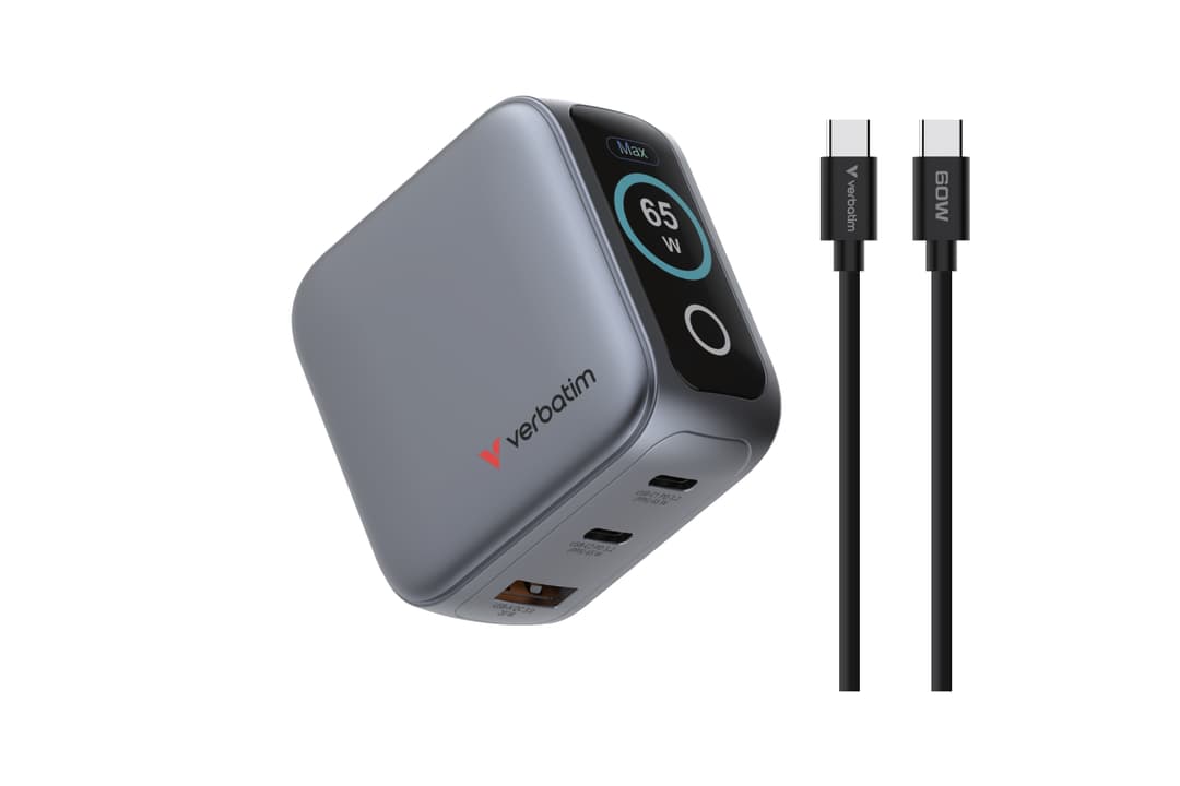 Verbatim Mini GaN Charger 65W with Display - Image 1