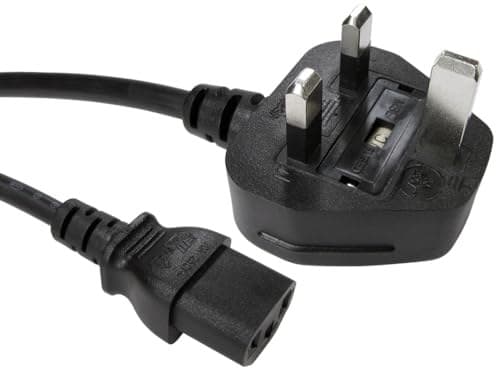 0.5m UK Plug to C13 Mains Lead - Black - Image 2