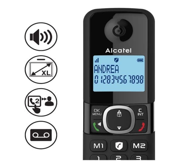 Alcatel F860 Voice ATL1423532 Cordless Phone with Answer Machine, Black - Single Handset - Image 3