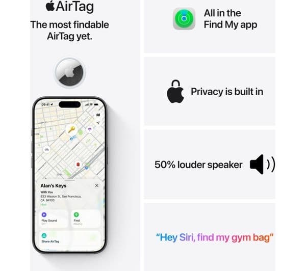 Apple AirTag 2nd Generation 4 Pack Silver - Image 6