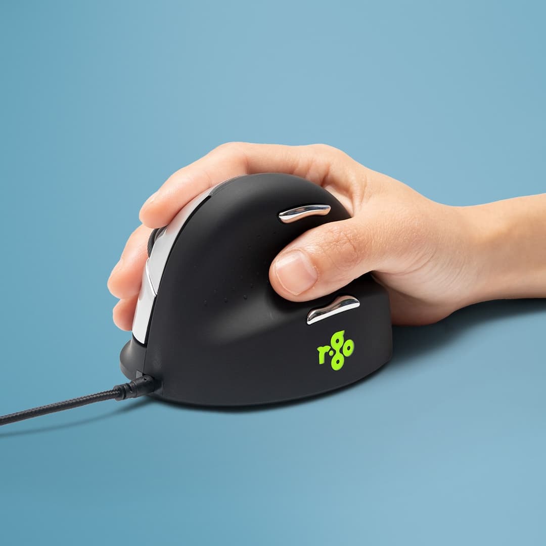 R-Go Tools Ergonomic mouse R-Go HE Break with break software, large (hand size ≥ 185 mm), right-handed, Wired, black - Image 1