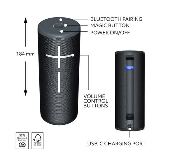 ULTIMATE EARS BOOM 4 Portable Bluetooth Speaker - Black - Image 7