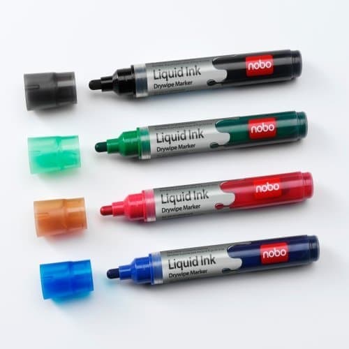 Nobo Liquid Ink Whiteboard Pens Bullet Tip 6 Pack - Image 3