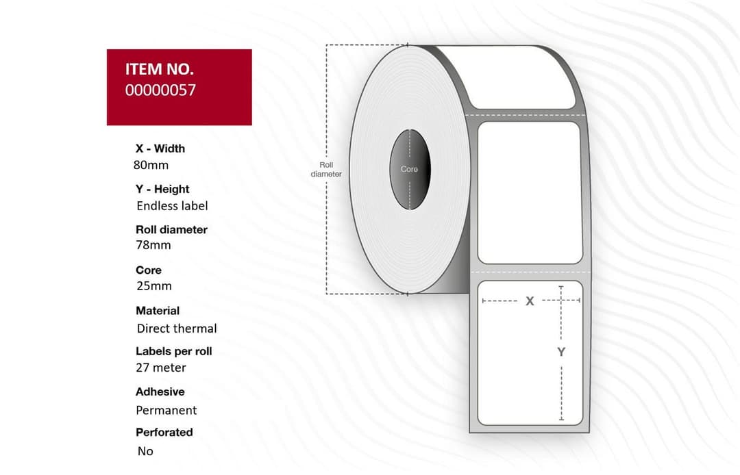 Label 80mm(Width) x - Image 1