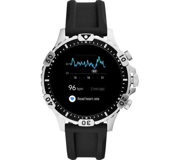 FOSSIL Garrett HR FTW4041 Smartwatch with Google Assistant - Black, Silicone, 46 mm - Image 3