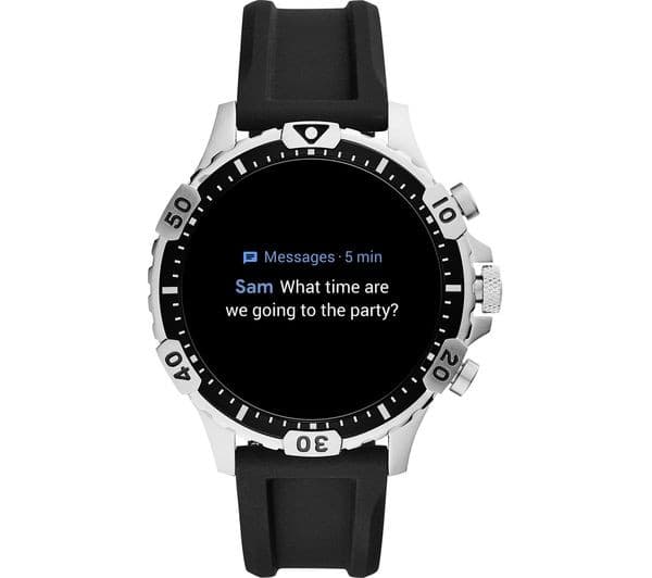 FOSSIL Garrett HR FTW4041 Smartwatch with Google Assistant - Black, Silicone, 46 mm - Image 4