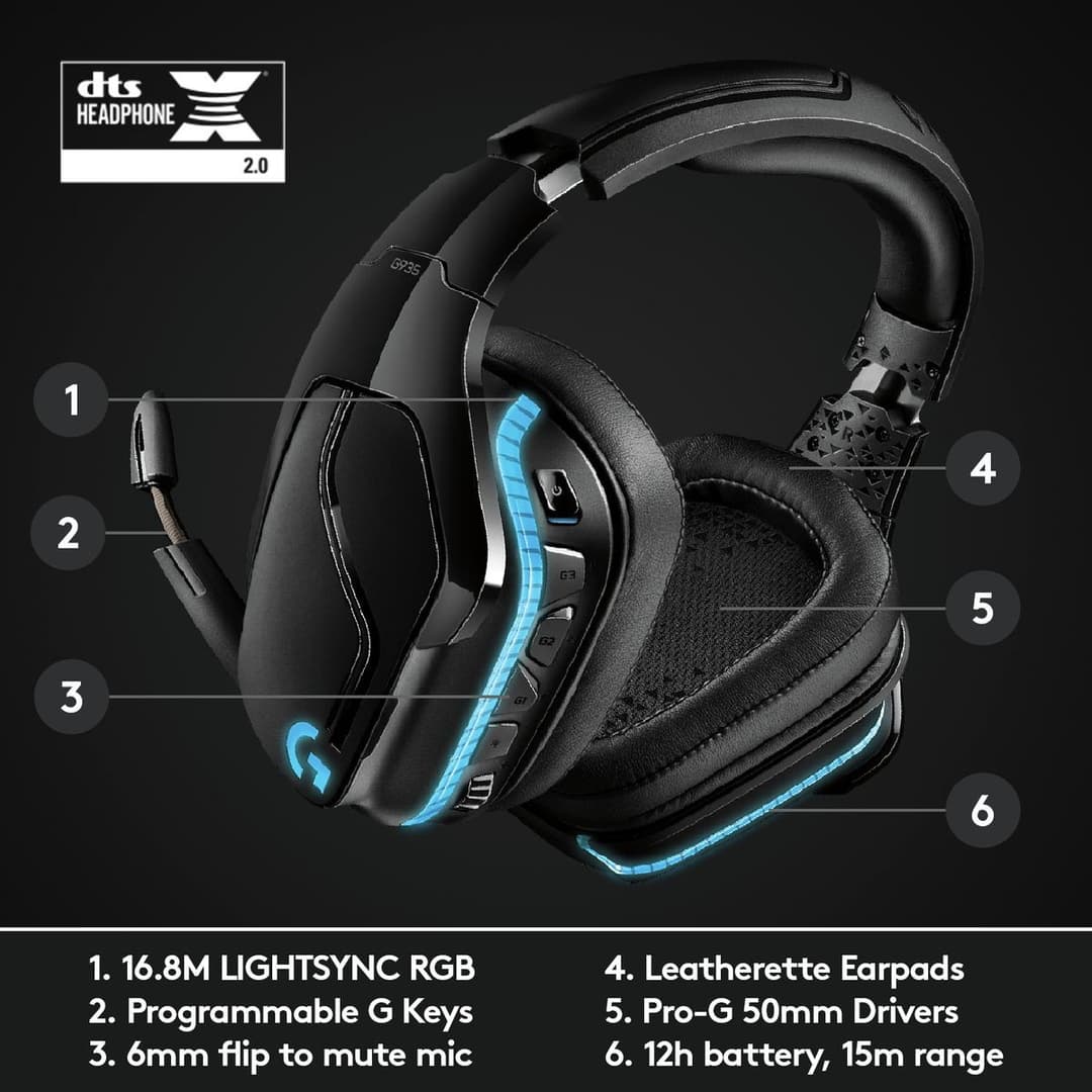 Logitech G935 Wireless PC Gaming Headset - Image 6