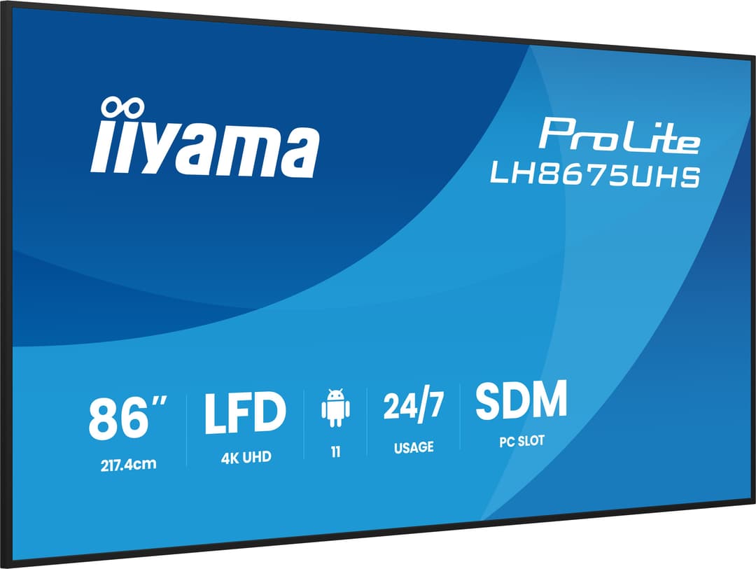 iiyama LH8675UHS-B2AG Signage Display Digital signage flat panel 2.17 m (85.6") LCD Wi-Fi 500 cd/m² 4K Ultra HD Black Built-in processor Android 11 24/7 - Image 4
