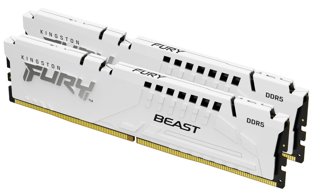 Kingston Technology FURY Beast 64GB 6400MT/s DDR5 CL32 DIMM (Kit of 2) White EXPO - Image 1