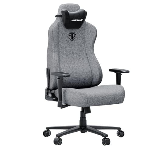 Anda Seat Novis Max Gaming Chair for Adults - Large Reclining Video Game Chairs, Linen Fabric Ergonomic Gaming Chair, Heavy Duty Back Lumbar Support - Grey Fabric Computer Chairs for Home & Work