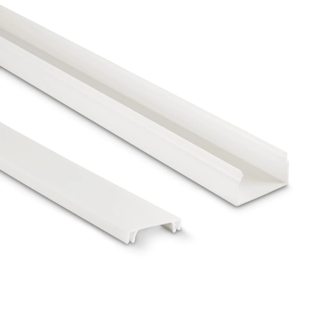 Hama Cable Duct Kit, 4 Pcs, Self-adhesive, 1 m, Incl. Connecting Pieces, white - Image 2