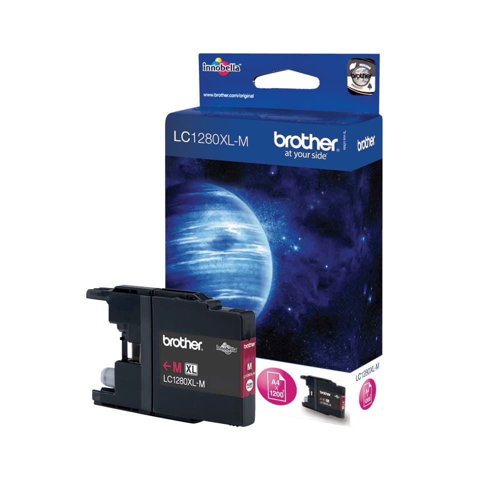 Brother LC1280XLM Original High (XL) Yield Magenta Ink Cartridge (1,200 Pages)