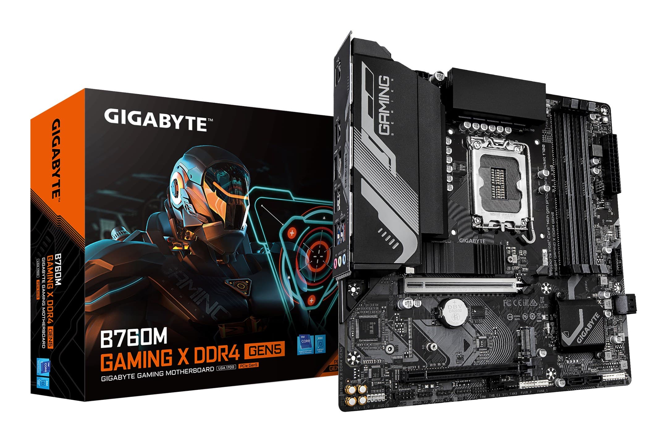 GIGABYTE B760M GAMING X DDR4 GEN5 LGA 1700 Micro-ATX Motherboard - Supports 14th Gen. Intel Core CPUs, 8+1+1 phases VRM, up to 3200MHz DDR4, 2xPCIe 4.0 M.2, 2.5 GbE LAN, USB 3.2 Gen 1