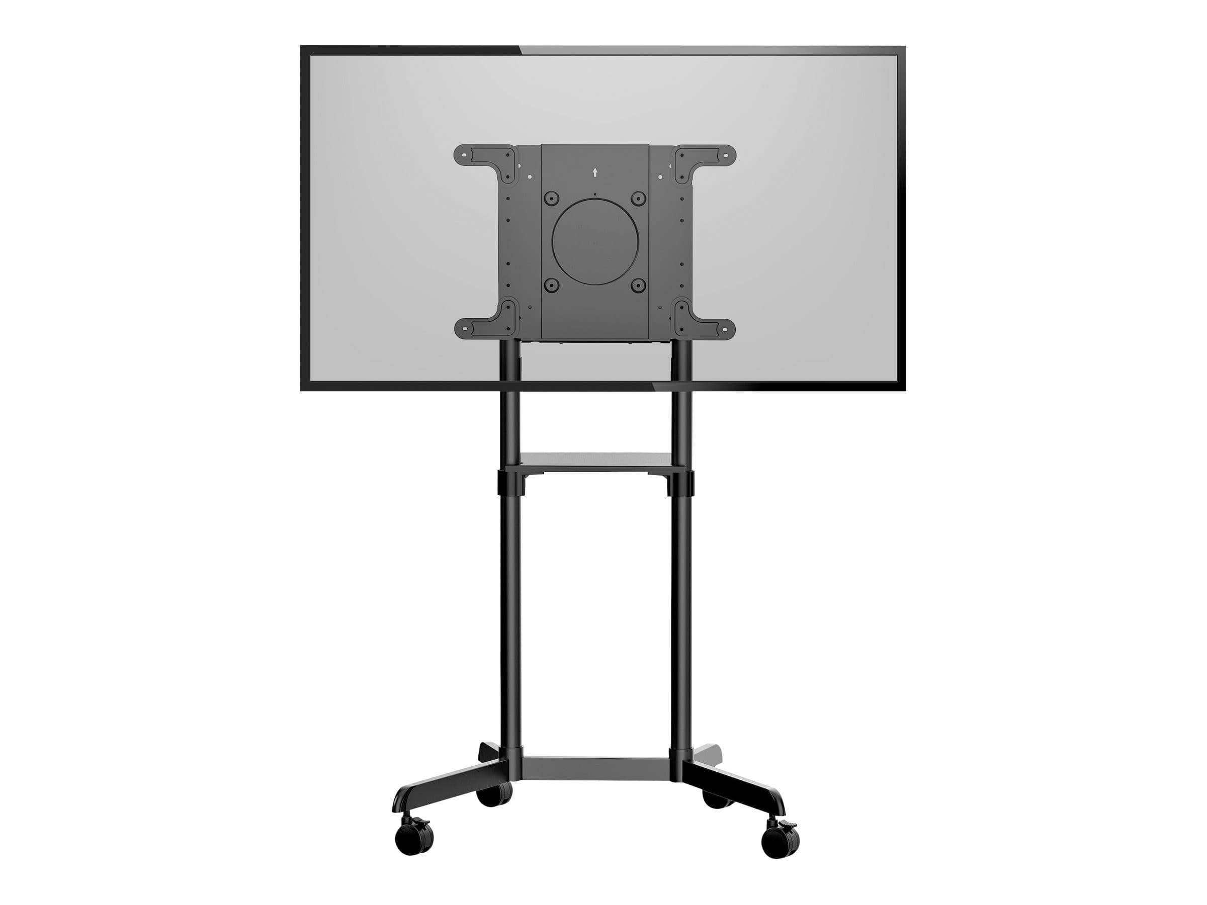 StarTech.com Mobile TV Cart, Portable Rolling TV Stand for 37-70" VESA Display (154lb/70kg), with Shelf & Storage Compartment, Rotate/Tilt Display, Universal TV Mount on Casters/Wheels - Mobile TV Stand w/ Casters (MBLTVSTNDEC) cart - for flat panel