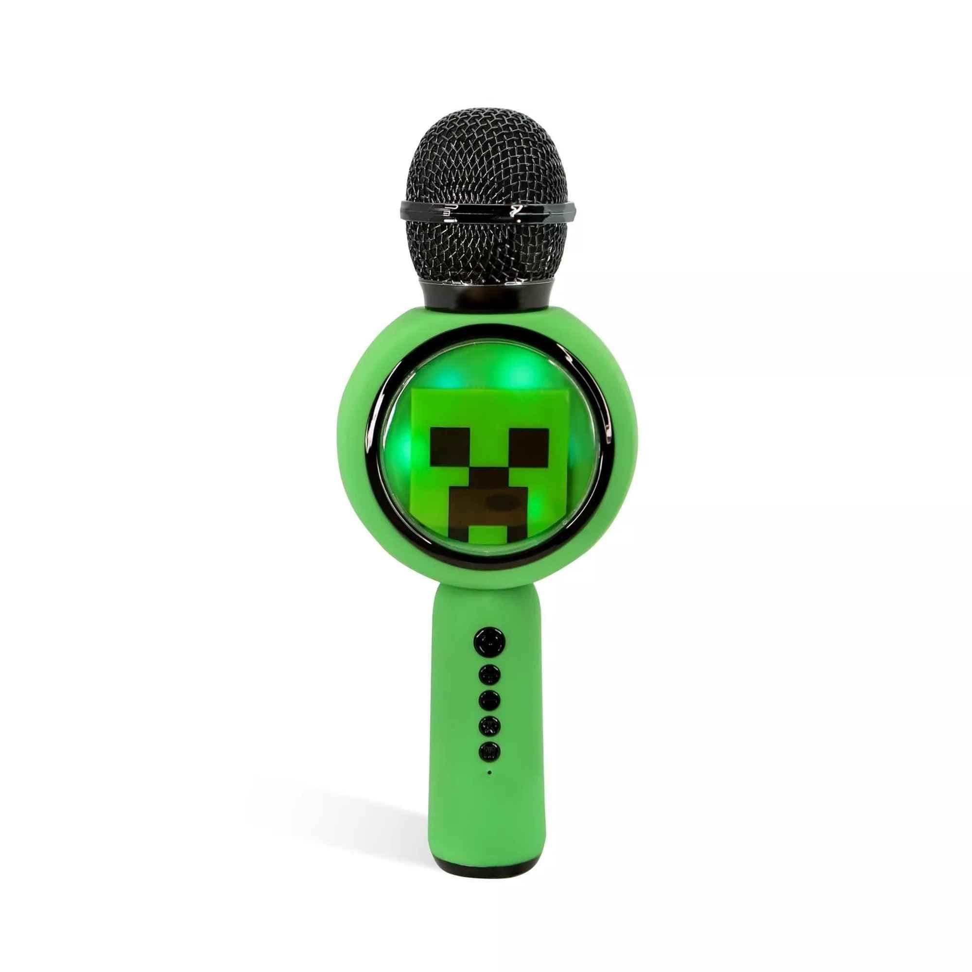 Minecraft Karaoke Microphone and Wireless Speaker with LED Lights