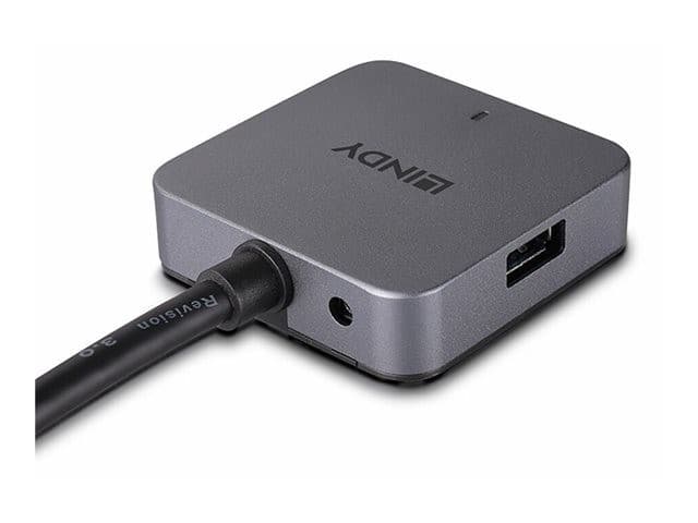 Lindy 4-Port USB 3.2 Gen 1 Hub with 5m Cable - Black & Grey - Image 3