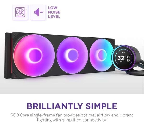 NZXT Kraken Elite 420 RGB Liquid CPU Cooler Black - Image 2